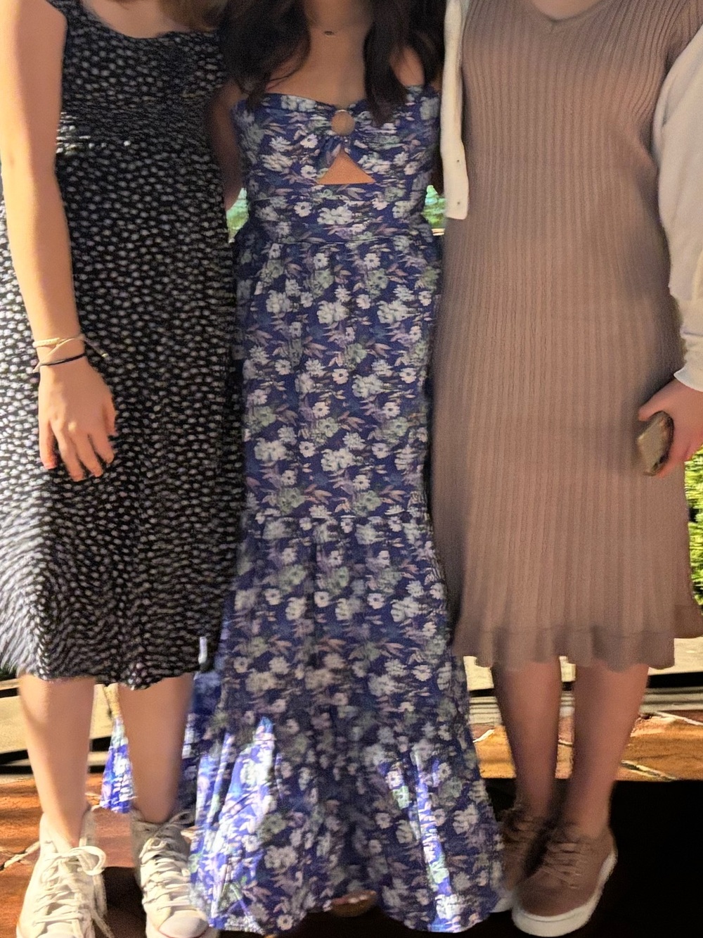 LULUS Small Floral Cutout Maxi Dress in Blue